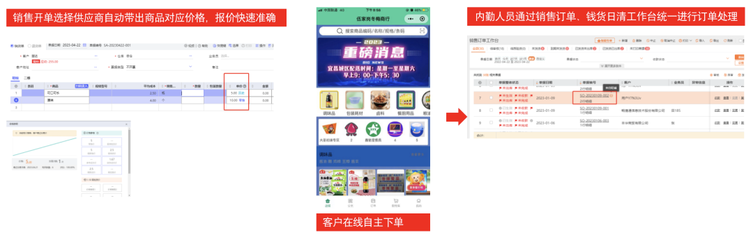 Online storefront where customers place and pay for orders